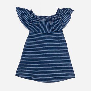 Abercrombie & Fitch Pinstripe Off Shoulder Dress